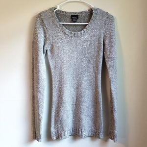 Rue21 Long Sleeve Grey Sequined Knitted Sweater